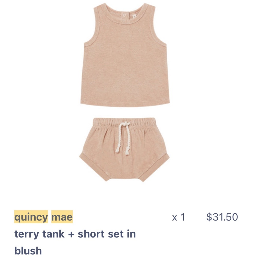 Terry Cloth Quincy Mae Shirt and Short set